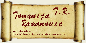 Tomanija Romanović vizit kartica